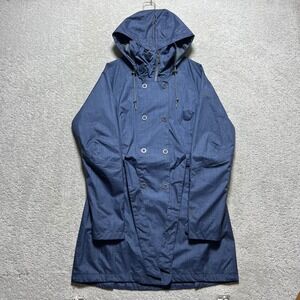 Columbia Jacket Womens Medium Blue Omni-Tech Steal Your Thunder Hooded Trench